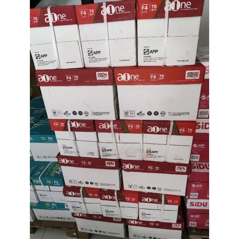 

kertas hvs fotocopy print murah 1 karton isi 5 rim aone f4 215x330mm
