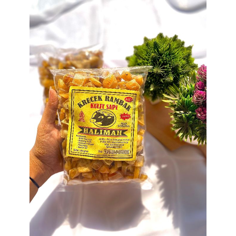 

HALIMAH KRECEK RAMBAK KULIT SAPI DOROKDOK KRUPUK RAMBAK KULIT BENTUK POTONGAN KOTAK DADU BESAR MIE STIEK ALL VARIAN1KG