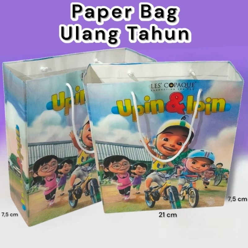 

Paper Bag Kado Upin Ipin Lusinan Isi 12 pcs Ukuran 21×7×24 cm
