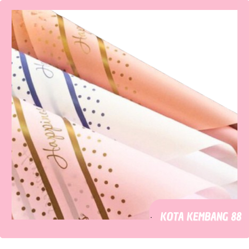 

20 LEMBAR Kertas Buket Bunga Happiness Cellophane Flower Wrapping Paper Happiness KB119