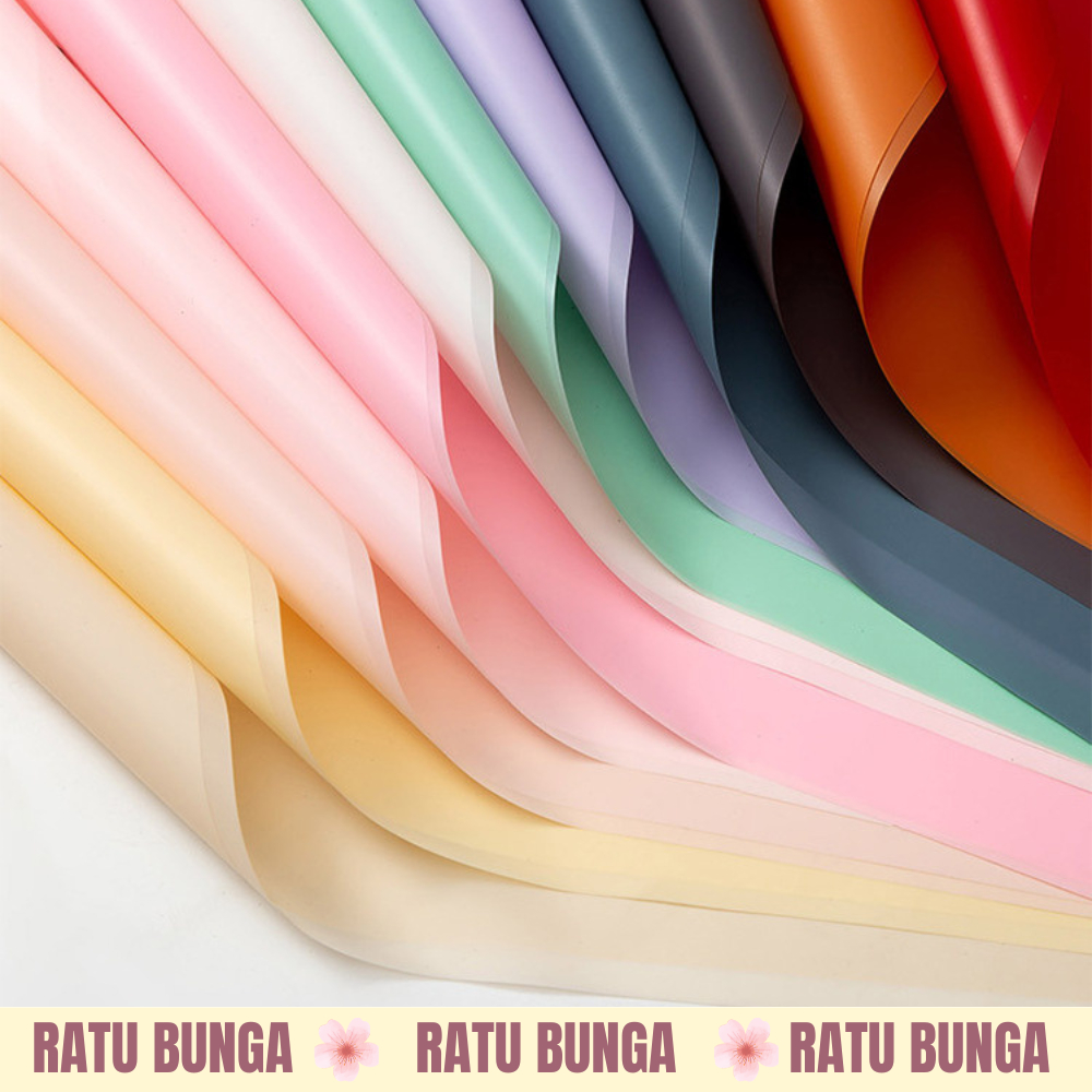 

[5 LEMBAR] Flower Wrapping Paper Kertas Buket Bunga Polos Korea Cellophane Waterproof