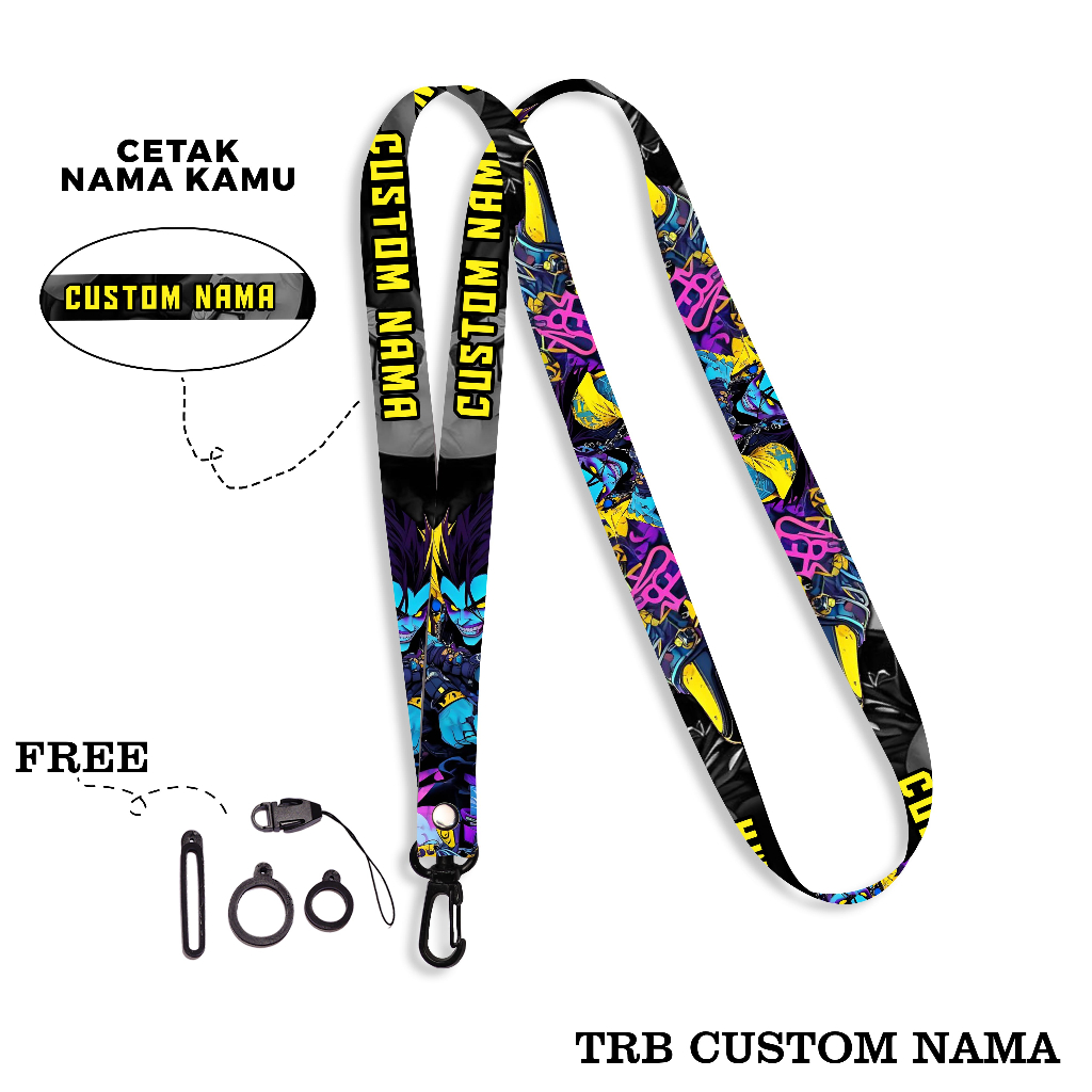 

Lanyard Custom Nama - Bisa Satuan dan Tambah Nama - Gantungan Hp Tali Name Tag 2 Sisi Aesthetic