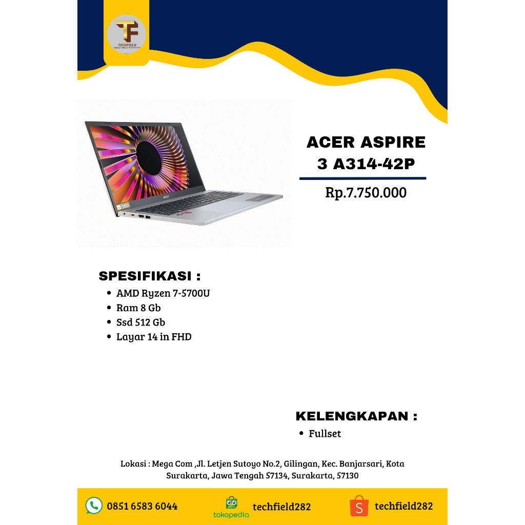 New-Kebutuhan kuliahmu-ACER ASPIRE 3 A314-42P