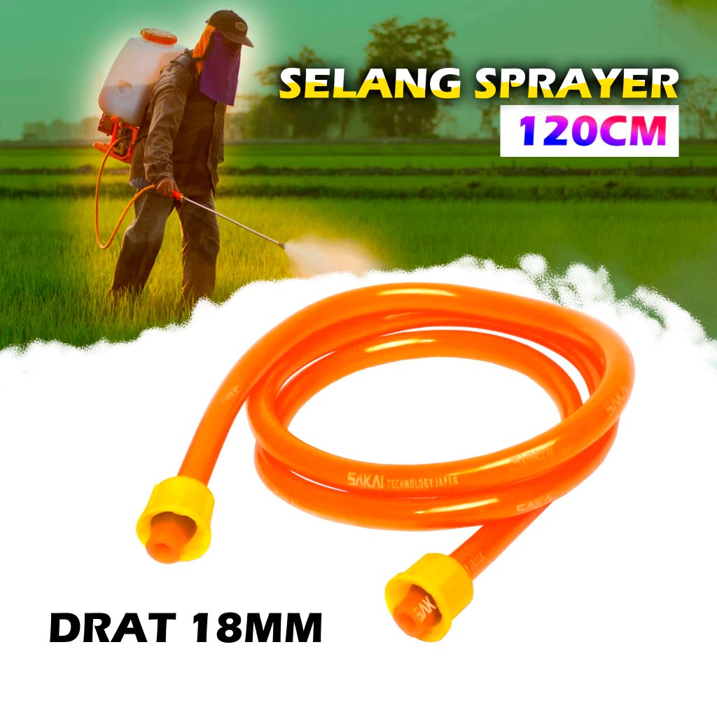 GBS - Selang Semprotan Tangki Semprot Sprayer Manual Listrik 120cm Drat 18mm Selang Sprayer Elektric