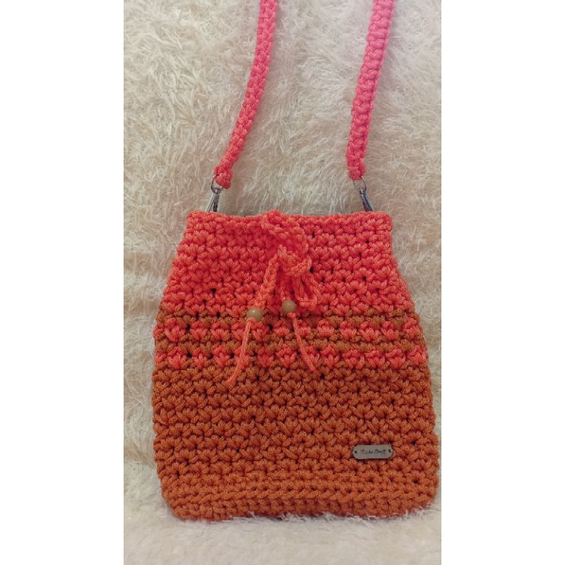 TAS RAJUT TALI KUR/ TAS SELEMPANG HP RAJUT / TAS WANITA RAJUT