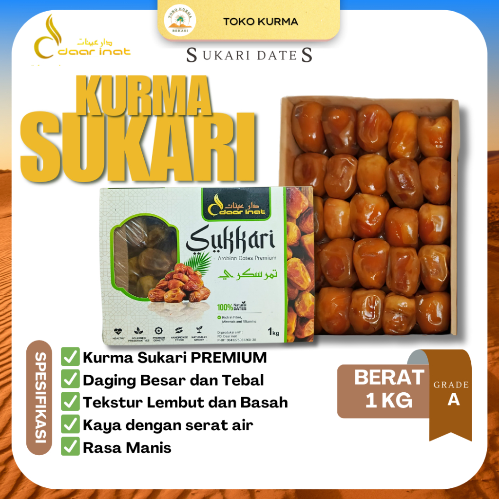 

Azzam Kurma Sukari 1 Kg Premium Dates