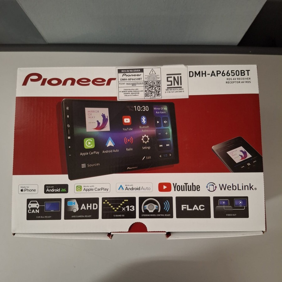 HEAD UNIT PIONEER DMH AP6650BT / HEADUNIT PIONEER 9 INCH WIRELESS APPLE CARPLAY & ANDROID AUTO