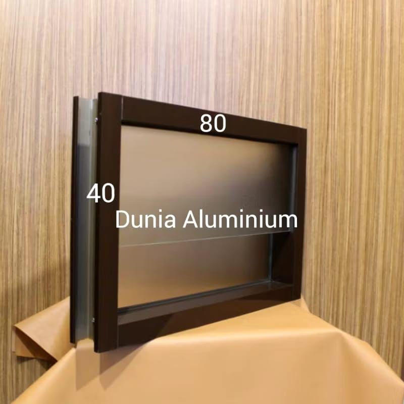 Boven Jendela Aluminium T40×L80 Kaca zigzag angin dan kaca mati full