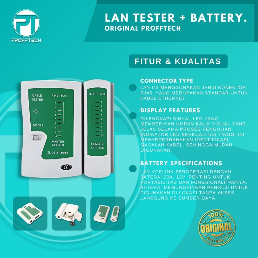 LAN Tester / Alat Cek Kabel LAN / Pendeteksi Kabel LAN RJ11 & RJ45