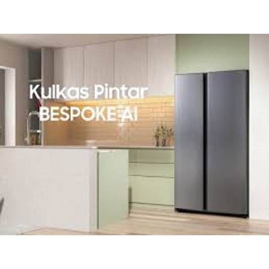 KULKAS/SIDEBYSIDE/SAMSUNG/647LITER/AI/BESPOKE/RS70F65QNFSE/BLACK