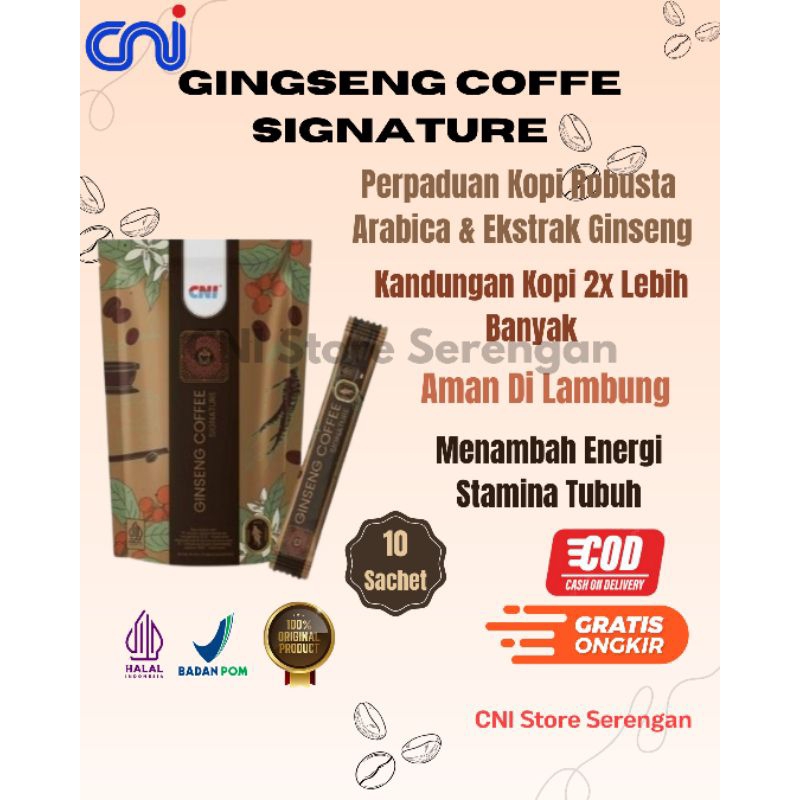 

Kopi Ginseng CNI Coffee Signature isi 10 stick
