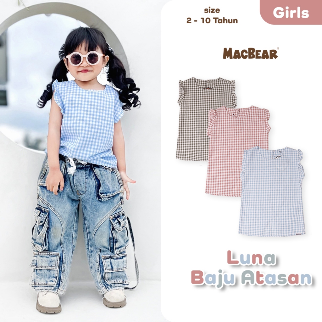 Macbear Baju Atasan Blus Anak Perempuan Luna Top 2 - 10 Tahun