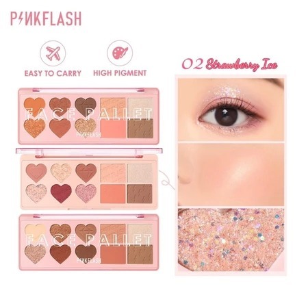 PINKFLASH OhMyLove 4 in 1 Multiple Face Palette Eyeshadow & Blush & Highlighter & Contour PInkflash