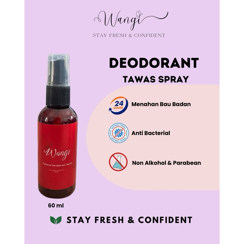 WANGI - Natural Deodorant Spray - Tawas Deo Spray