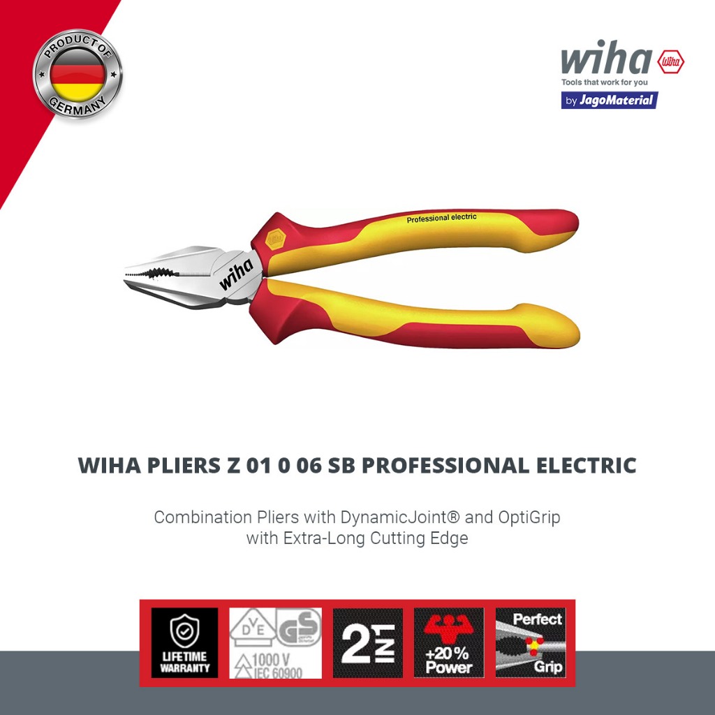 Wiha Insulated Pliers Z 01 0 06 SB Professional Electric - Tang Insulasi