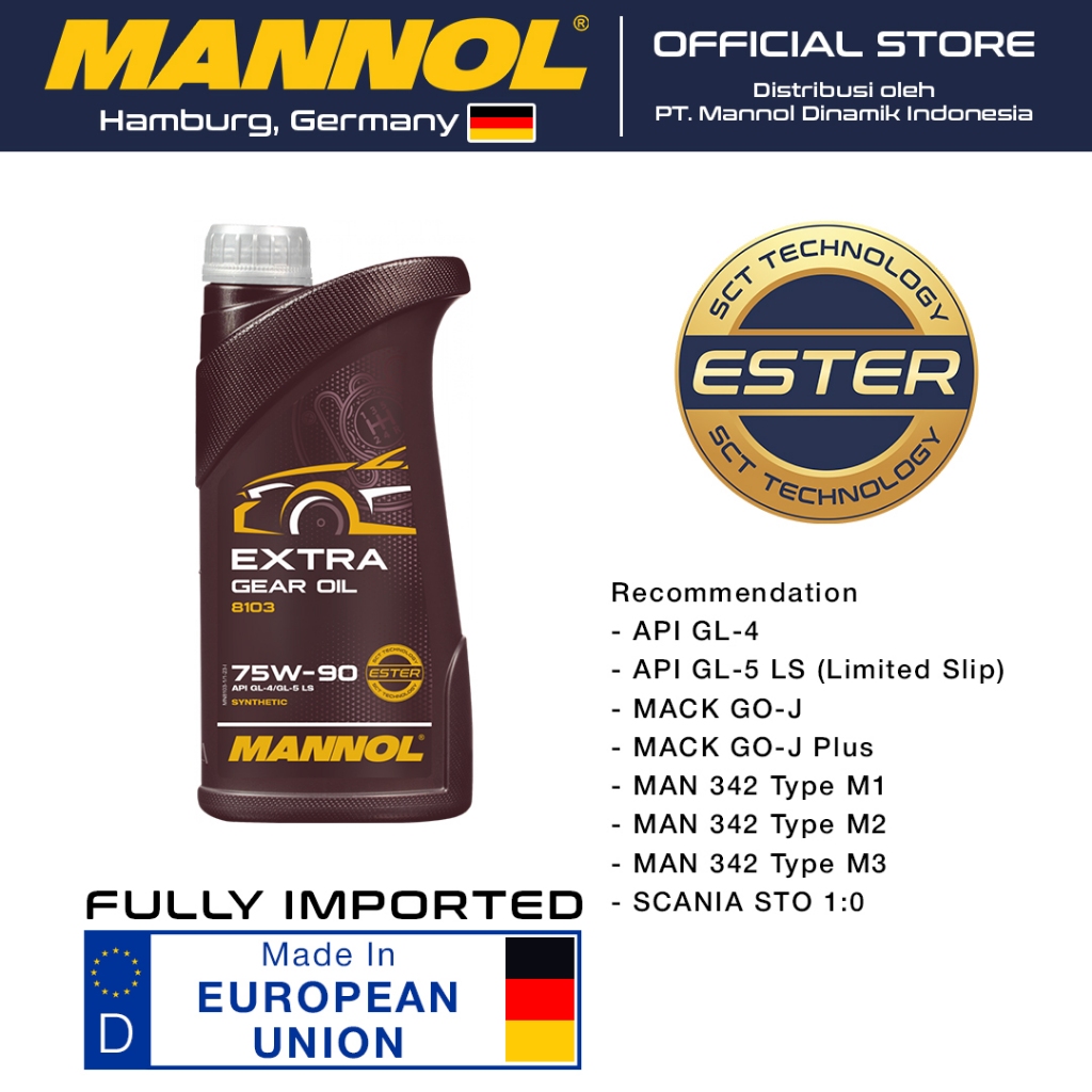 Oli Mannol 8103 - Extra Gear oil 75W-90 GL-4/GL-5 LS