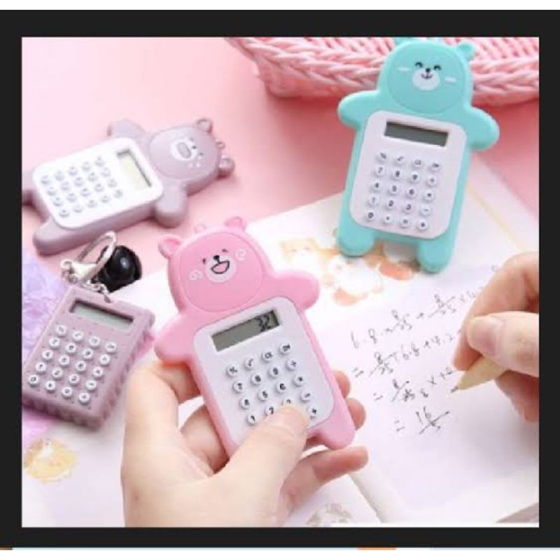 

kalkulator mini motif kartun Beruang Lucu bahan abs