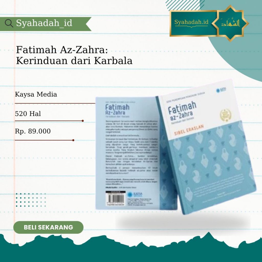BUKU NOVEL FATIMAH AZ-ZAHRA KERINDUAN DARI KARBALA