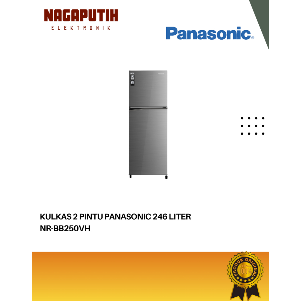 Panasonic Kulkas 2 Pintu Inverter 246L NR-BB250VH Econavi