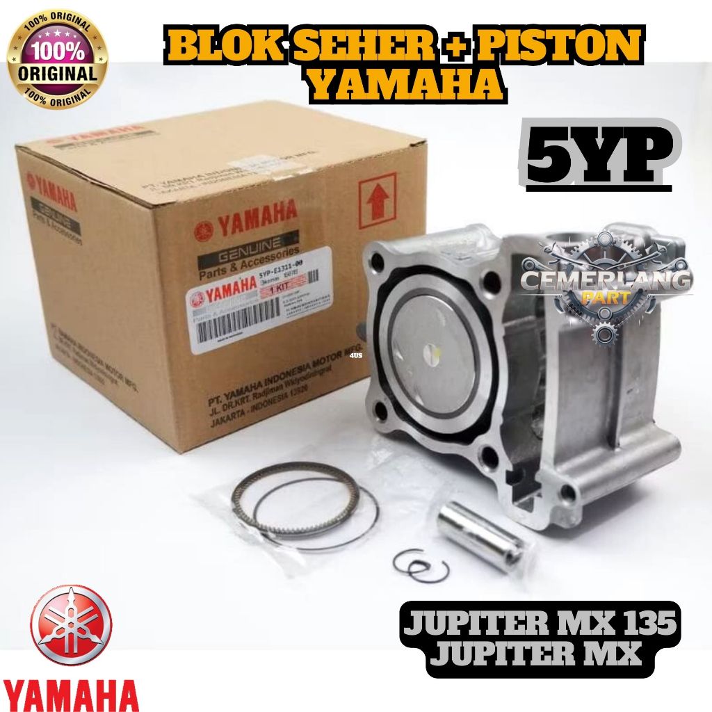 BLOK SEHER PISTON YAMAHA 5YP JUPITER MX 135 JUPITER MX ORIGINAL YAMAHA  untuk part 50c/5YP
