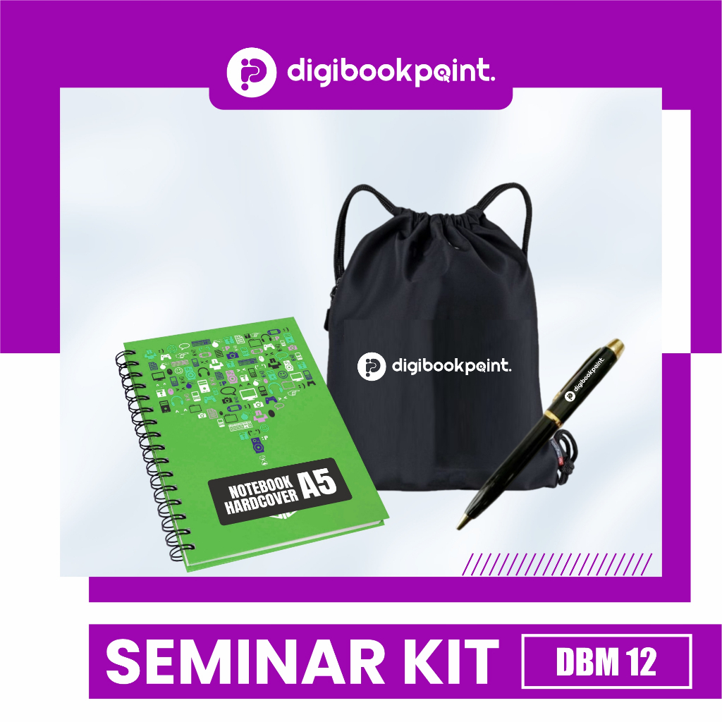 

Paket Seminar Kit Custom isi 3 - Tas Serut Punggung Taslan, Notebook Hardcover A5, Pulpen Besi Grafir - DBM 12
