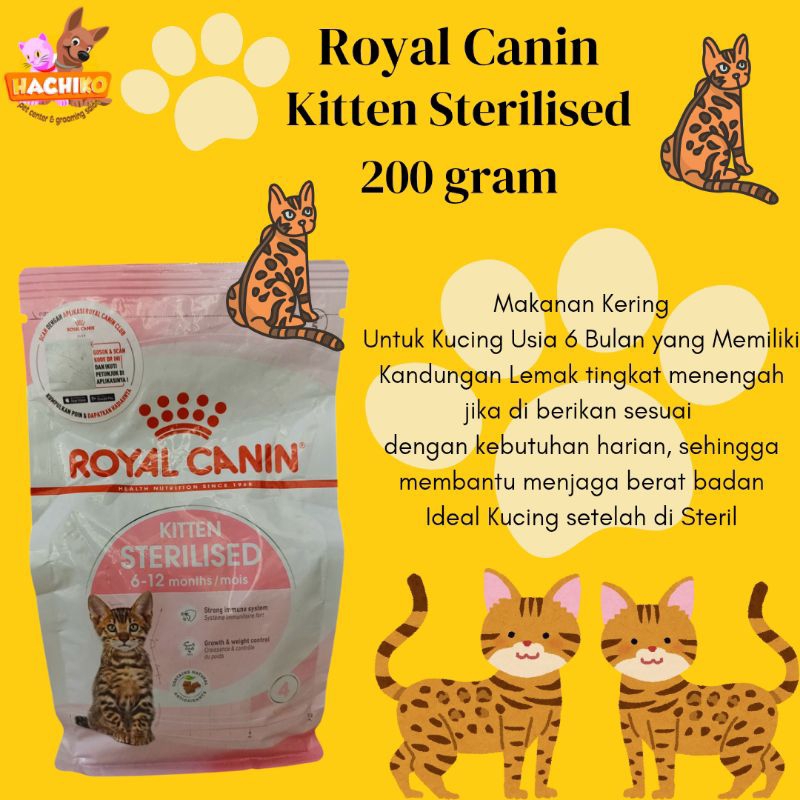 Royal Canin Kitten Sterilised Repack 200gr /Royal Canin Kitten Steril 200gr