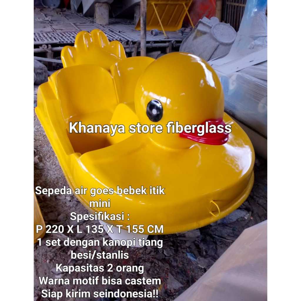 Perahu bebekkan itik mini fiberglass/Mainan sepeda air gowes bebek/Perahu wisata baru