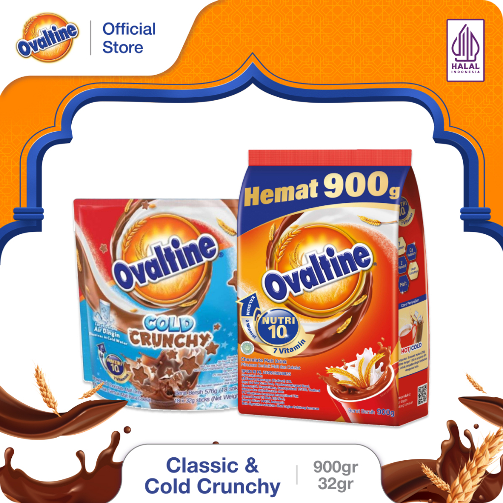 

OVALTINE Paket Bundle Classic 900g dan Cold Crunchy 32gx18s