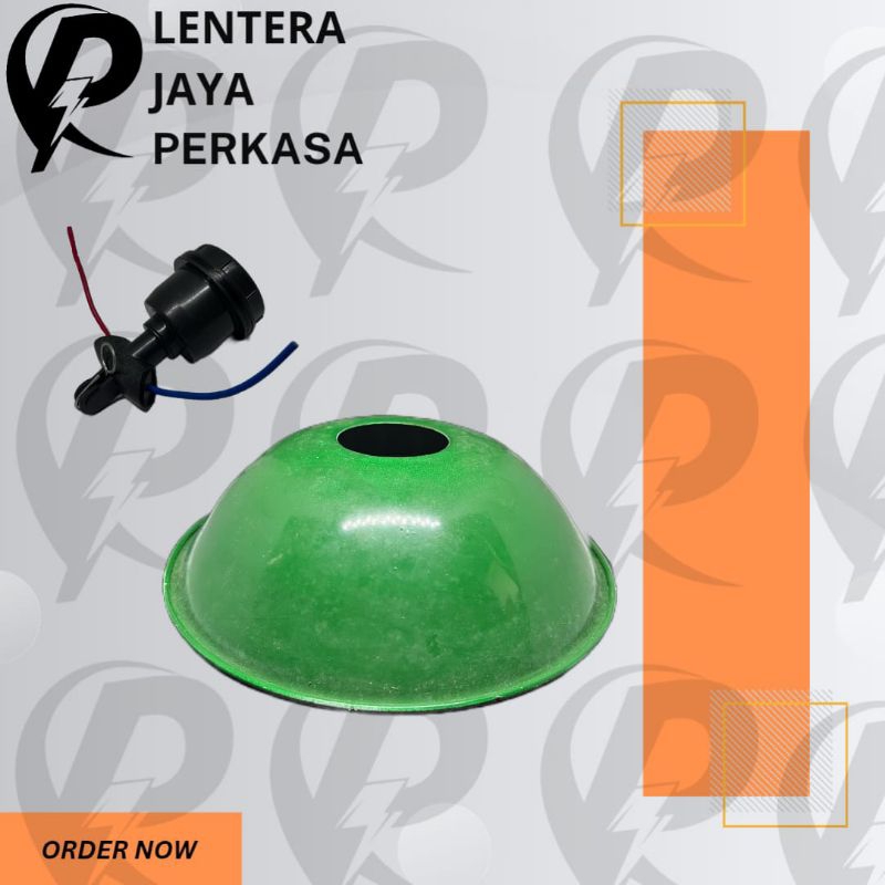 Kap Mini Fitting Lampu Jalan WD PVC  E-27 Kap Lampu Gantung Kap Hijau