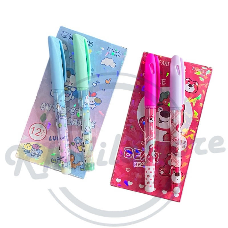 

(12 pca) Pulpen Gel Ipen Motif Fancy Ballpoint Apel Safari