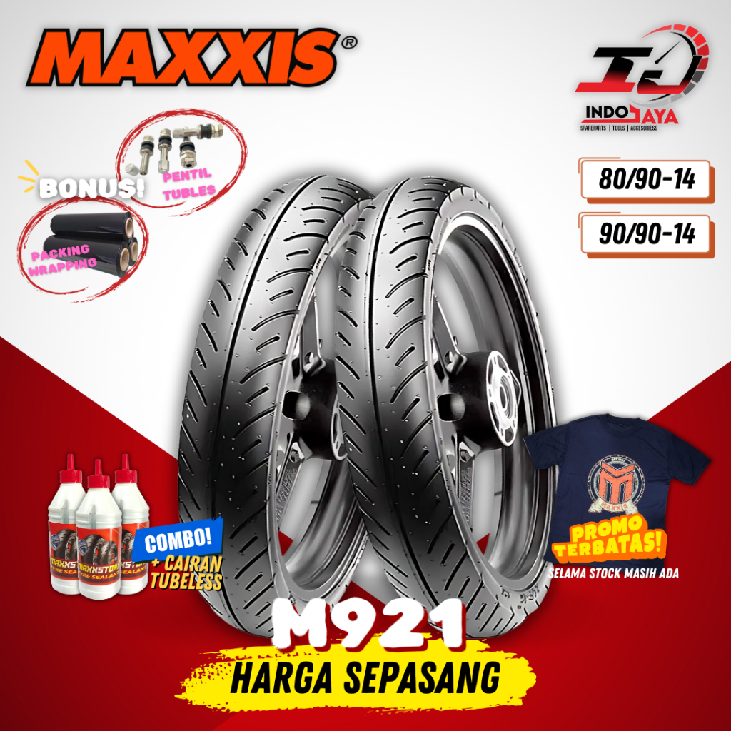 [PAKET DEPAN + BELAKANG] BAN MAXXIS M921 MOTOR MATIC (80/90 - 90/90) RING 14 / BEAT POP STREET VARIO
