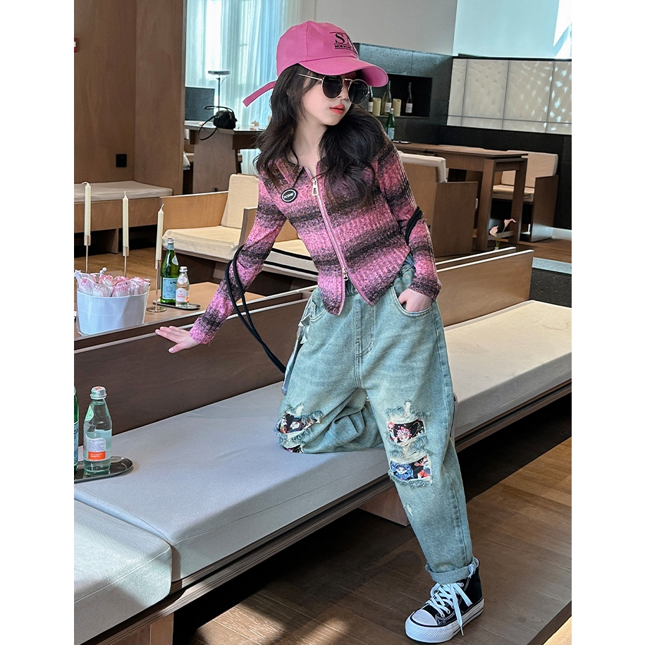 [YORI'S STORE] SETELAN BAJU ANAK CEWEK IMPORT 6-18 TAHUN BLOUSE RAJUT NCOVER LENGAN PANJANG BELANG=B