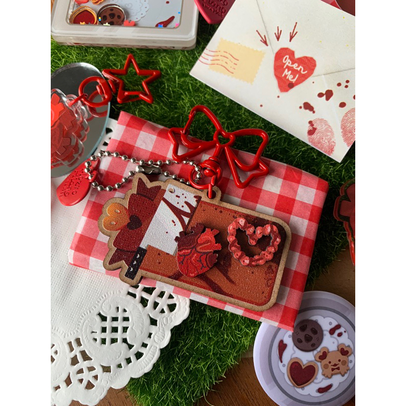 MECHAXZ x KKumaTown | 3D Wooden Charm | Collab Merch: Guts and Knife, YamiKawaii, Horror