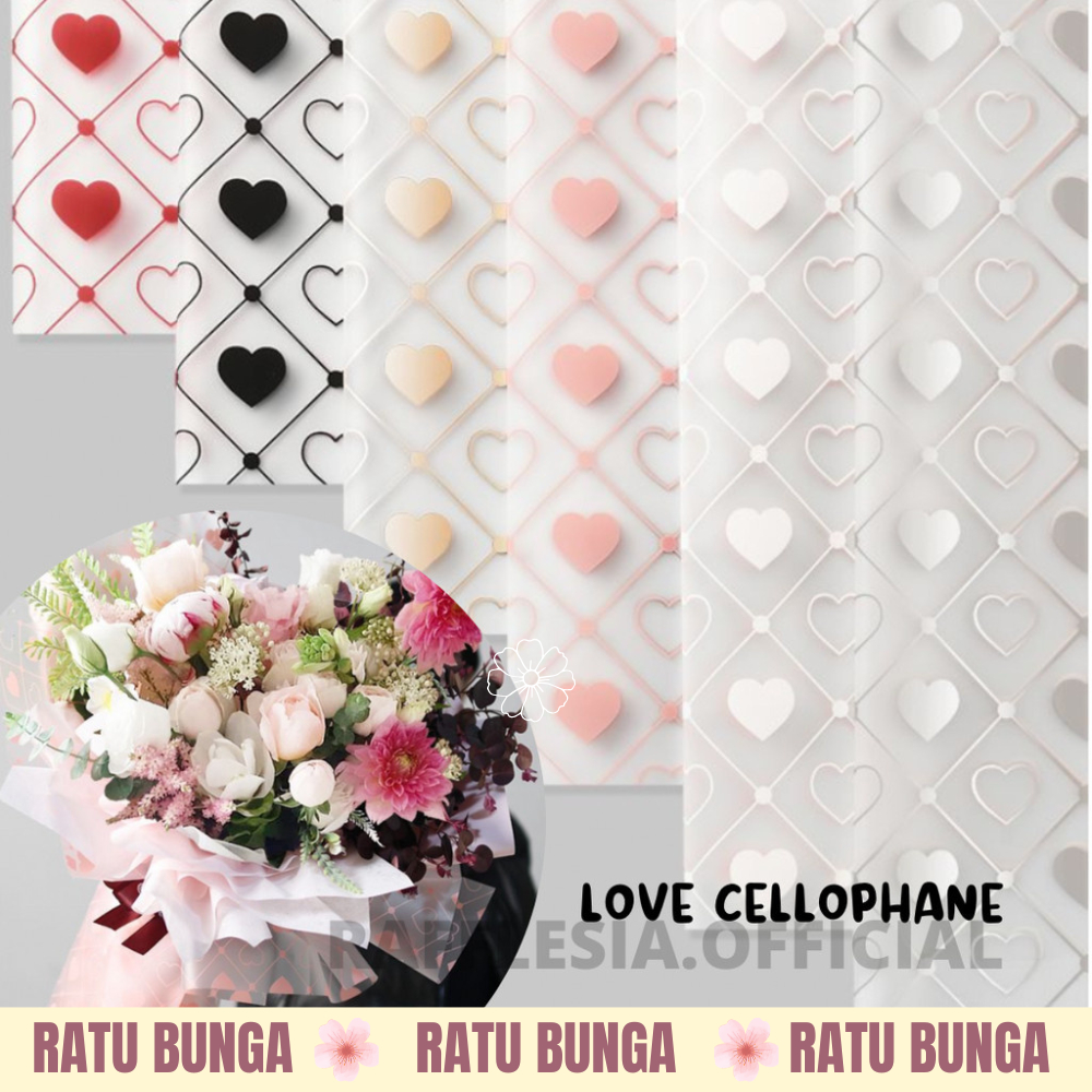 

[5 LEMBAR] FLOWER WRAPPING LOVE CELLOPHANE WATERPROOF KERTAS BUKET BUNGA FLOWER WRAP/ PEMBUNGKUS