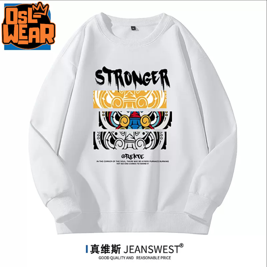 Oslwear  Sweater Stronger Outfit Pria Wanita  Oversize Korean Style