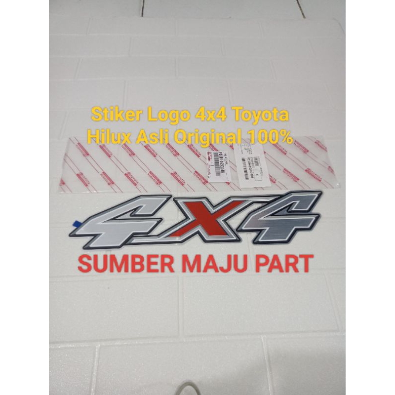Stiker Logo 4x4 Original Toyota Hilux 100% Asli