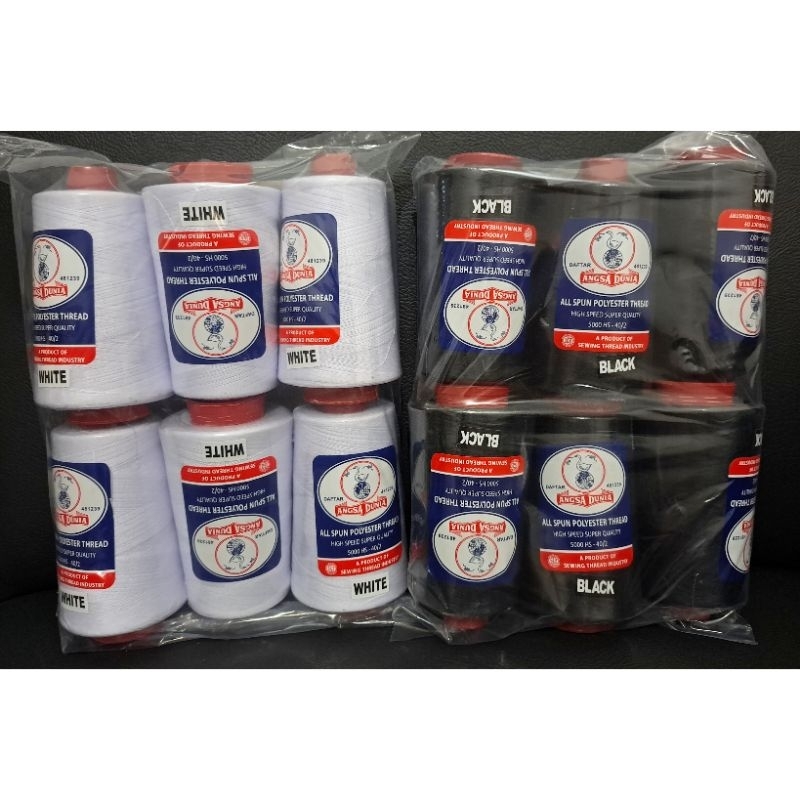 Benang Jahit Angsa Dunia 5000 yard 40/2 (1 pak isi 6 biji sama warna)