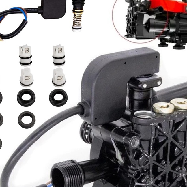 HJ6 Kepala Pompa Pencuci Tekanan Switch Trger Seal Sil Otomatis Piston Jet Cleaner Kepala Head Pump 