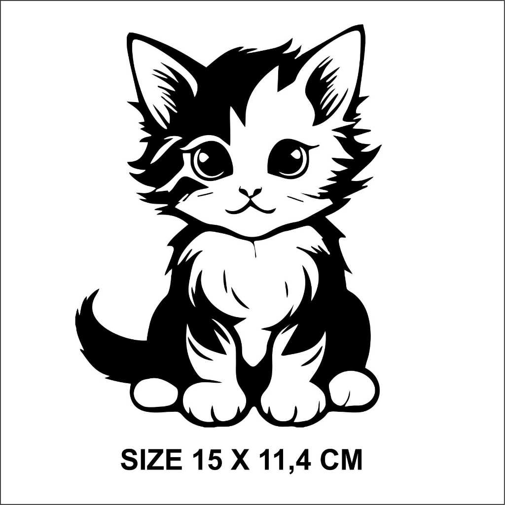 Sticker Cutting Kucing Lucu / Sticker Kucing Lucu Putih/Cutting Sticker Vinyl Untuk Mobil Motor Dan 