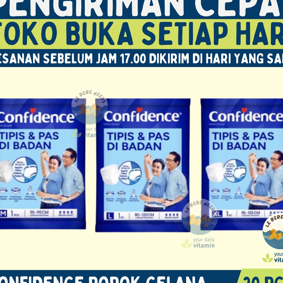 Cod Confidence Popok Dewasa 2 pcs  Confidence Adult Premium Pants M L XL  Confidence Popok Celana De
