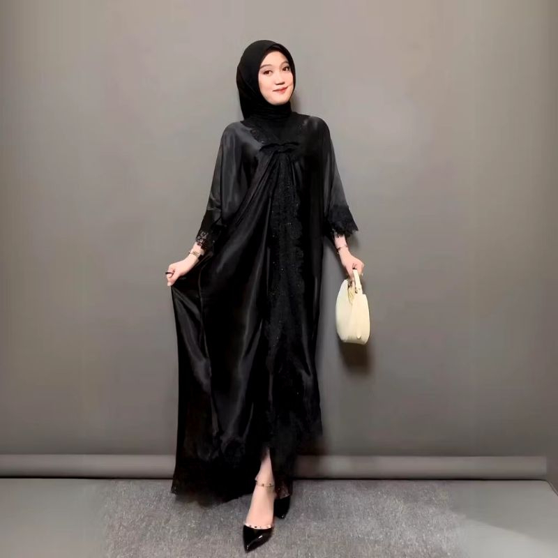 kaftan muslimah premium lebaran setelan beva set kekinian/muslimah