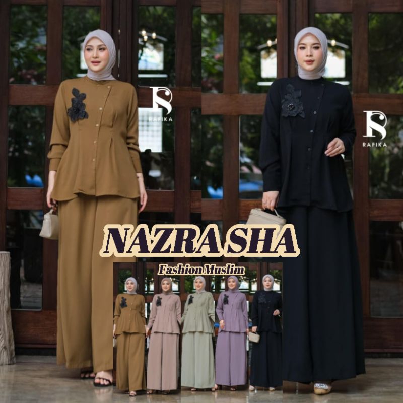 (pN) RAFIKA AIRIN VIERA Oneset Baju Setelan Celana Wanita Muslimah Airin Set by Rafika. Nazra Sha