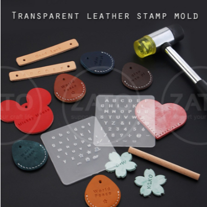 

Transparent leather stamp mold punch Set - Stamp huruf angka