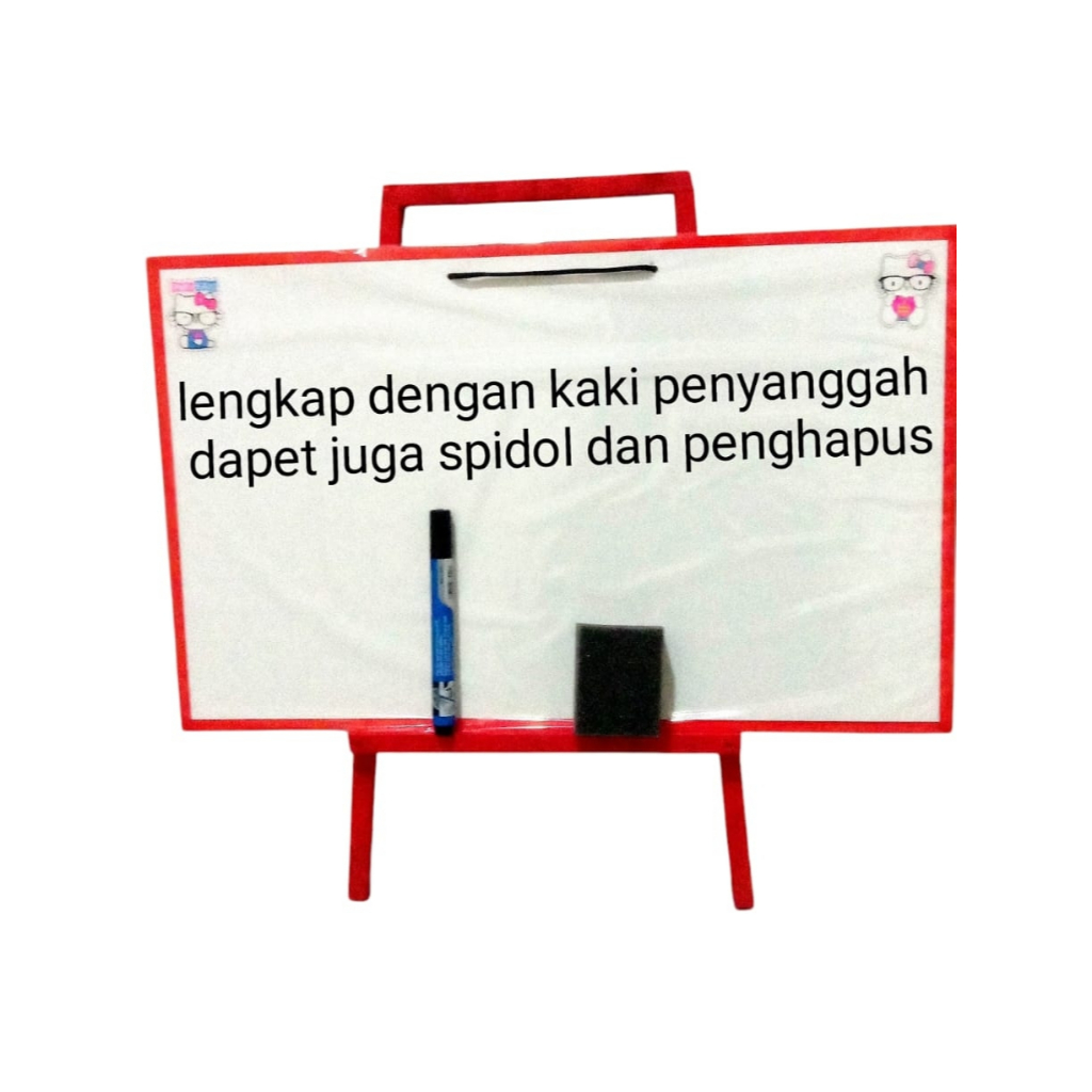 

papan tulis anak dengan penyangga kaki ukuran 30x40cm 30x50cm karakter kartun bonus spidol dan penghapus cocok untuk TK dan SD
