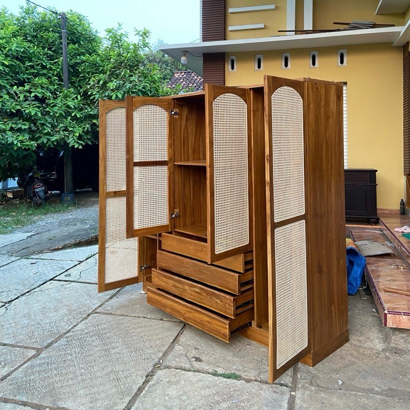 Lemari pakaian minimalis kayu jati lemari pakaian kayu jati lemari pakaian rotan lemari 4 pintu jati