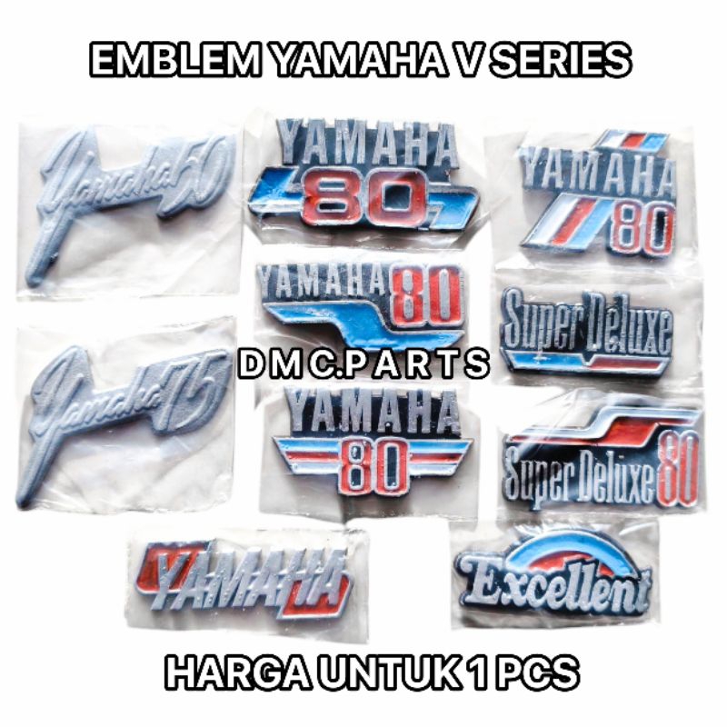 LOGO EMBLEM LEGSHIELD LEKSIL SAYAP YAMAHA V50 V70 V75 V80 V80PLATINA V80CDI SUPERDELUXE EXCELLENT