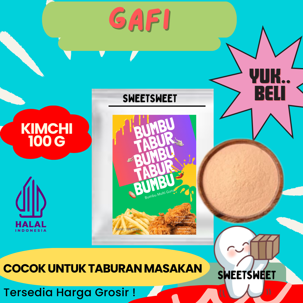 

Sweetsweet Bumbu Tabur Rasa Kimchi 100g | Kimci Seasoning Powder {BISA COD} {Lebih Murah Grosir}