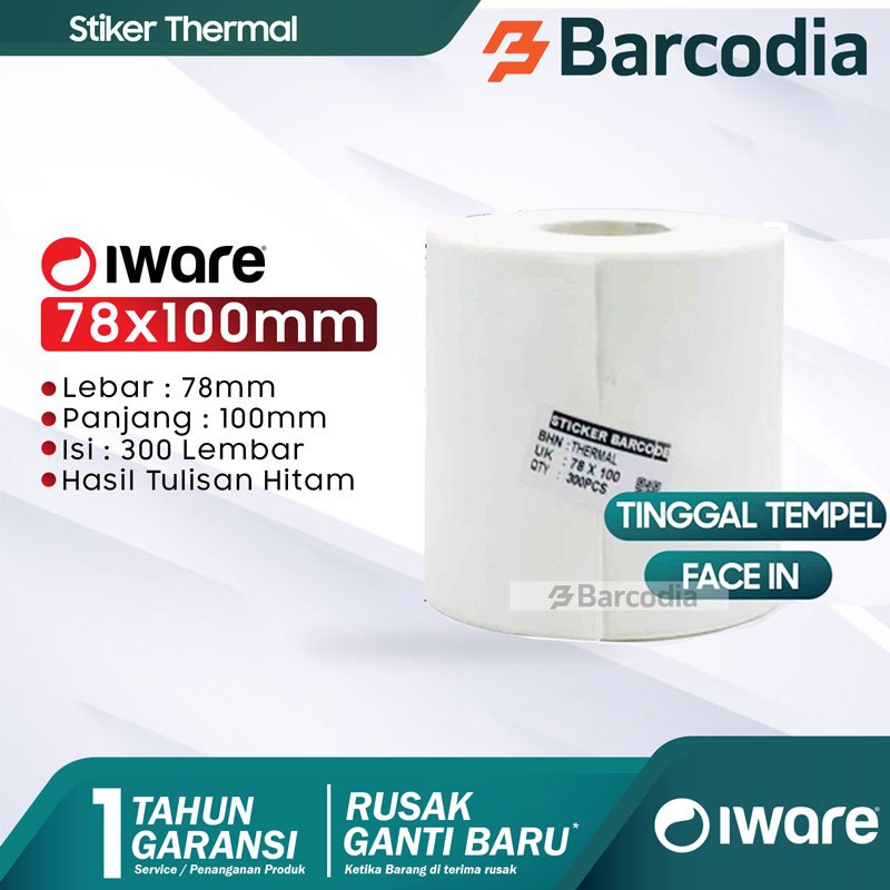 

Barcodia Kertas Resi Label Thermal Barcode 78x100 Roll 300pcs