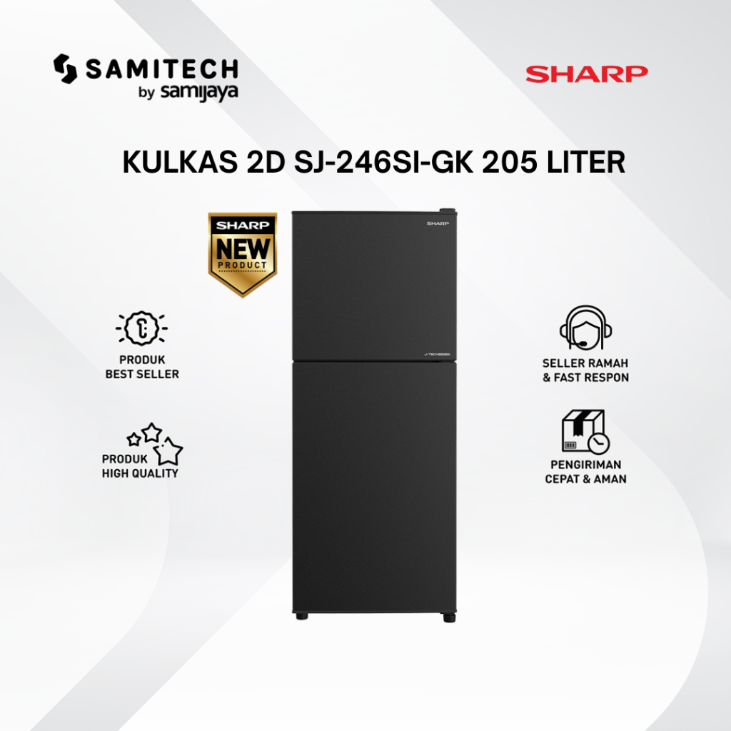 SHARP Kulkas 2 Pintu / Kulkas 2 Pintu SJ-246SI-GK sj 246si dark grey 205 liter