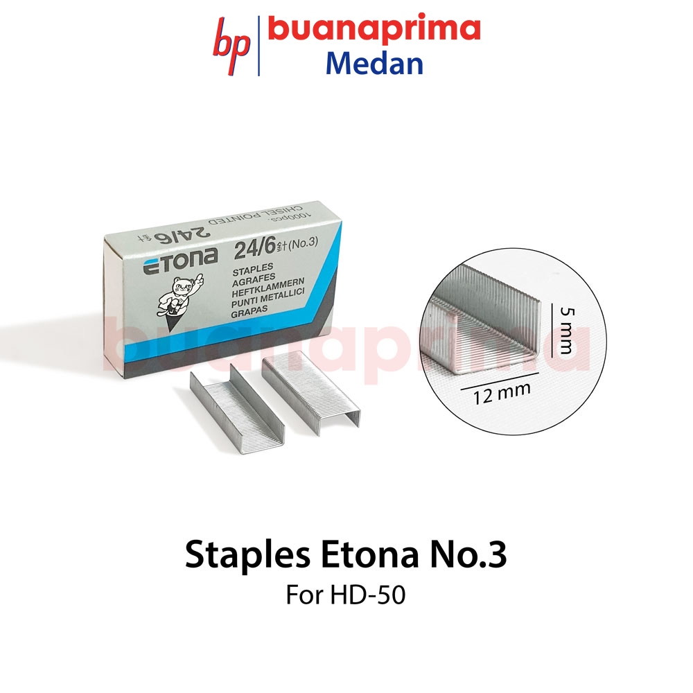 

ISI STAPLER ETONA 3 Besar Staples Anak Refill Jegrekan 24/6